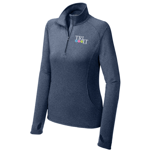 Sport-Tek Women's Sport-Wick Stretch 1/4-Zip Pullover - HEATHERS