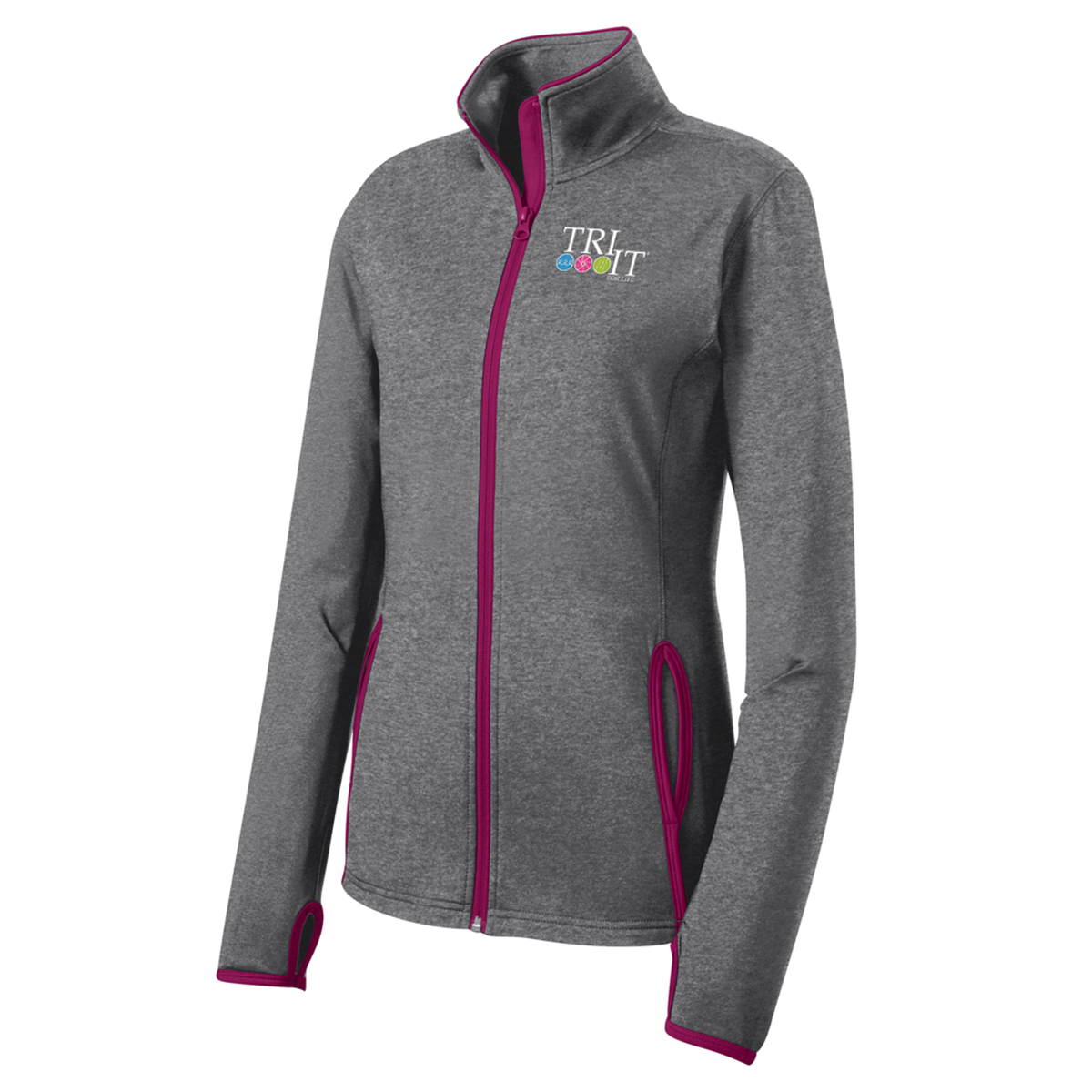 Sport-Tek® Women's Sport-Wick® Stretch Contrast Full-Zip Jacket