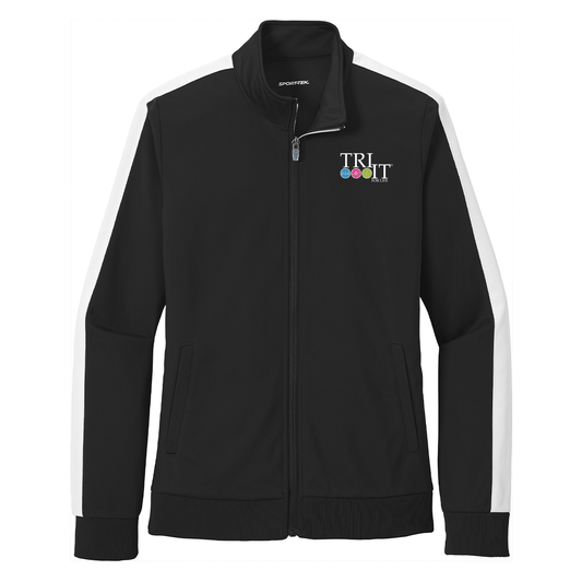 Sport-Tek® Ladies Tricot Sleeve Stripe Track Jacket