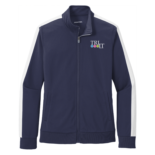 Sport-Tek® Ladies Tricot Sleeve Stripe Track Jacket